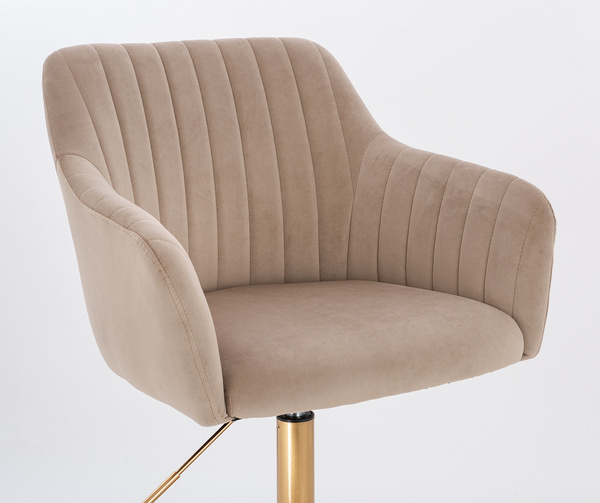 HR190K Latte Modern Velúr Szék Arany lábbal