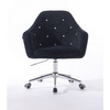 HR8516CK Fekete modern velúr szék görgőkkel