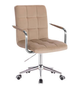 HR1015KP Latte modern velúr szék krómozott lábbal