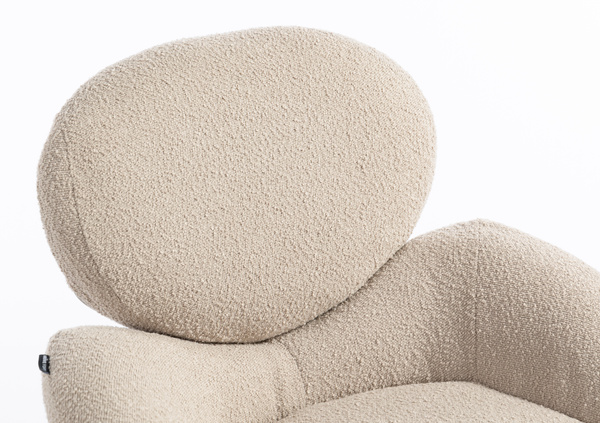 HR2045 Latte modern boucle szék arany lábbal