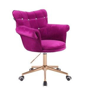 HR804CK Fukszia modern velúr szék arany lábbal