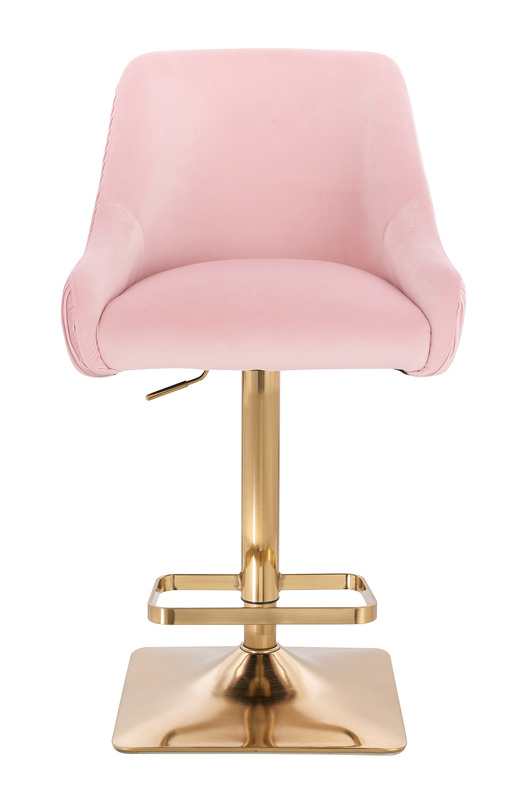 HR920KW Púder Rózsaszín Modern Velúr Szék Arany lábbal