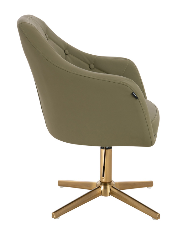 HR831CROSS Khaki Műbőr Premium Soft szék Arany lábbal