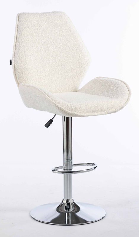 HR350W Krémszínű modern boucle szék krómozott lábbal