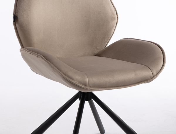 HR350 CSILLAGLÁB Latte modern velúr szék fekete lábbal