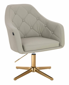 HR831CROSS Len Szín Műbőr Premium Soft szék Arany lábbal