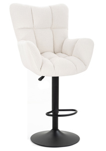 HR650W Krémszínű modern boucle szék fekete lábbal