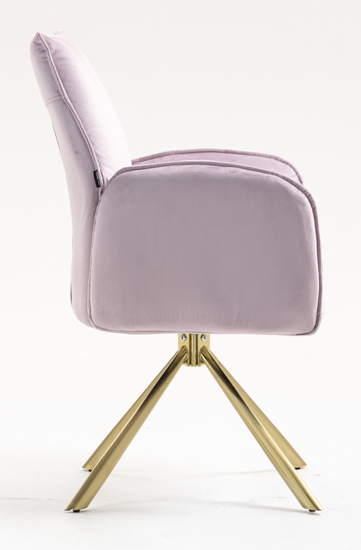 HR280 CSILLAGLÁB Halványlila Modern Velúr Szék Arany lábbal