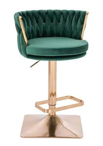 HR450KW Sötétzöld Modern Velúr Szék Arany lábbal
