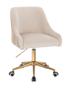 HR920K Krémszínű Modern Velúr Szék Arany lábbal