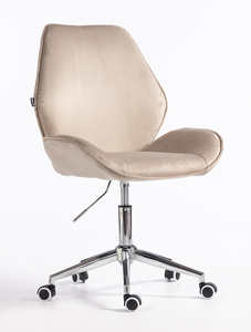 HR350K Latte modern velúr szék krómozott lábbal