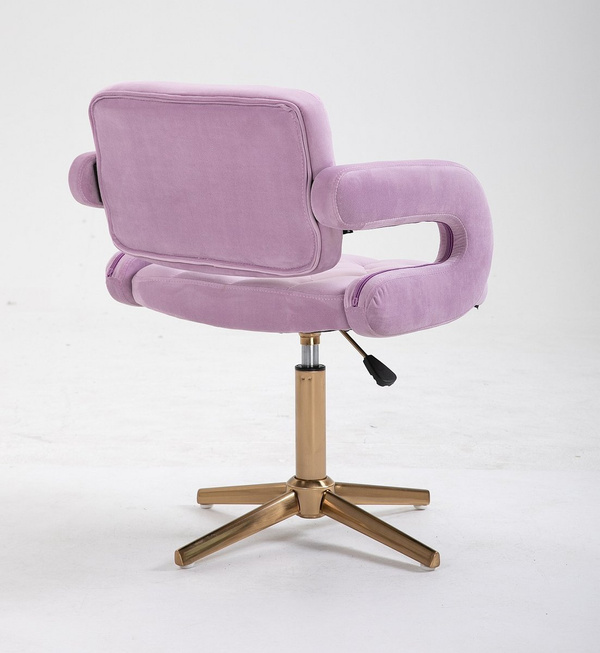 HR8403CROSS Halványlila modern velúr szék arany lábbal
