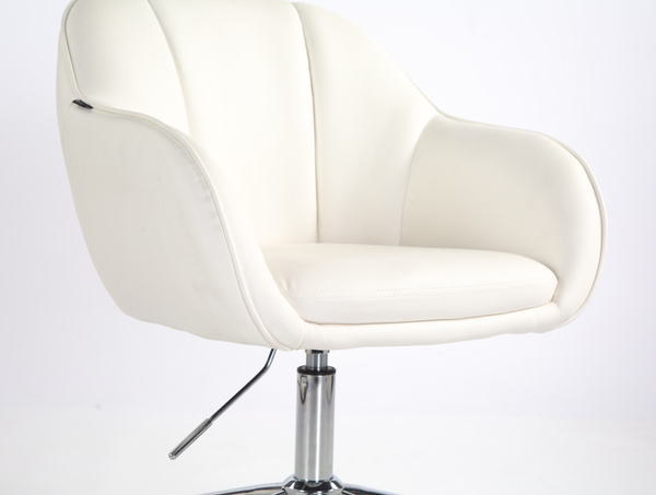 HR2055K Fehér Modern Műbőr Szék Krómozott lábbal