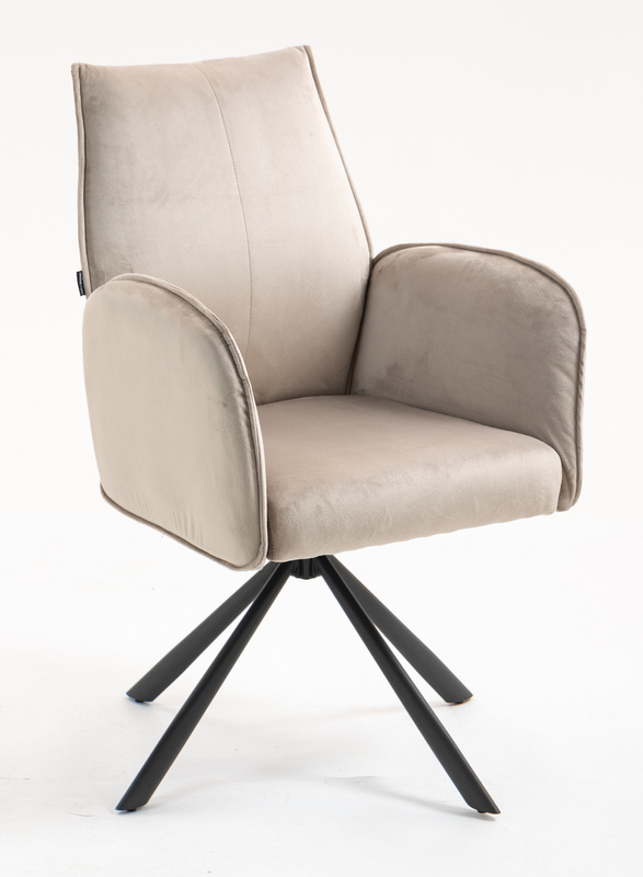 HR280 CSILLAGLÁB Latte Modern Velúr Szék Fekete lábbal