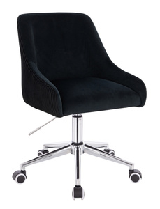 HR920K Fekete Modern Velúr Szék Krómozott lábbal