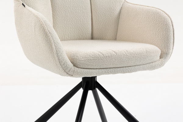 HR2055 CSILLAGLÁB Krémszínű Modern Boucle Szék Fekete lábbal