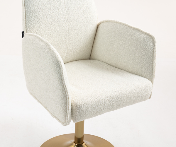 HR280N Krémszínű modern boucle szék arany lábbal