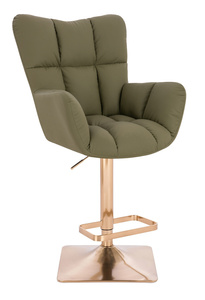 HR650KW Khaki Műbőr Premium Soft szék arany lábbal