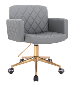 HR802K Szürke Modern Műbőr Szék Arany lábbal