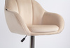 HR2055W Krémszínű Modern Velúr Szék Krómozott lábbal