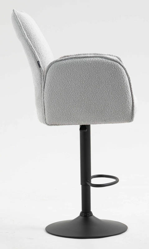 HR280W Szürke modern boucle szék fekete lábbal