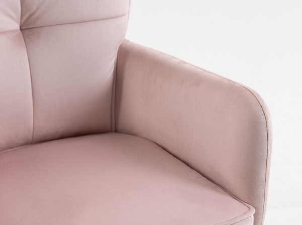 HR250W Púder Rózsaszín modern velúr szék arany lábbal