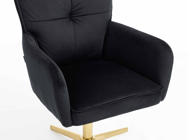 HR250CROSS Fekete modern velúr szék arany lábbal