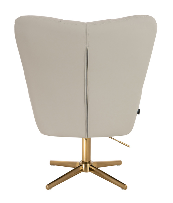 HR650CROSS Ecru Műbőr Premium Soft szék arany lábbal