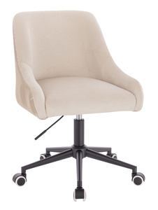 HR920K Krémszínű Modern Velúr Szék Fekete lábbal