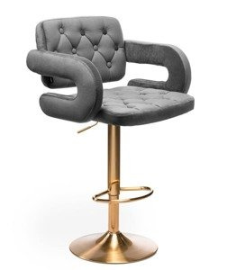 HR8403W Grafit modern velúr szék arany lábbal