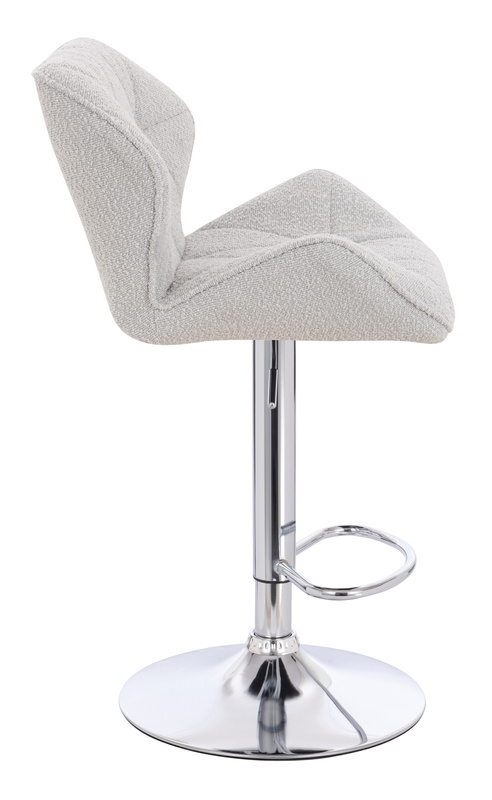 HR111W Szürke modern boucle szék krómozott lábbal