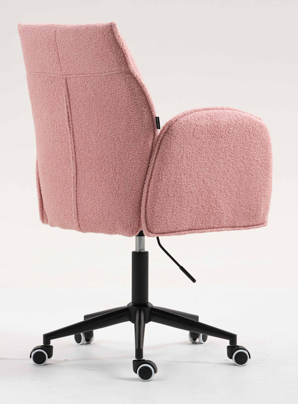 HR280K Púder Rózsaszín modern boucle szék fekete lábbal