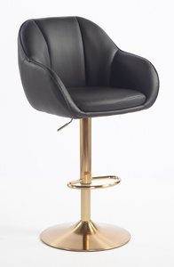 HR2055W Fekete Modern Műbőr Szék Aany lábbal