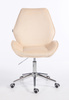 HR350K Krémszínű modern velúr szék krómozott lábbal