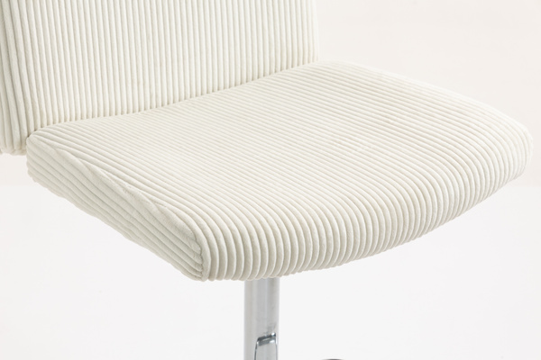 HR150W Fehér Modern Kordbársony Szék Krómozott lábbal