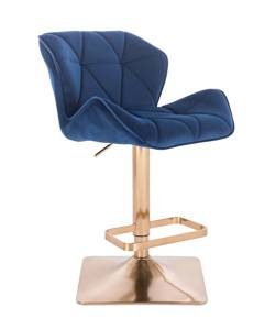HR111KW Tengerkék modern velúr szék arany lábbal