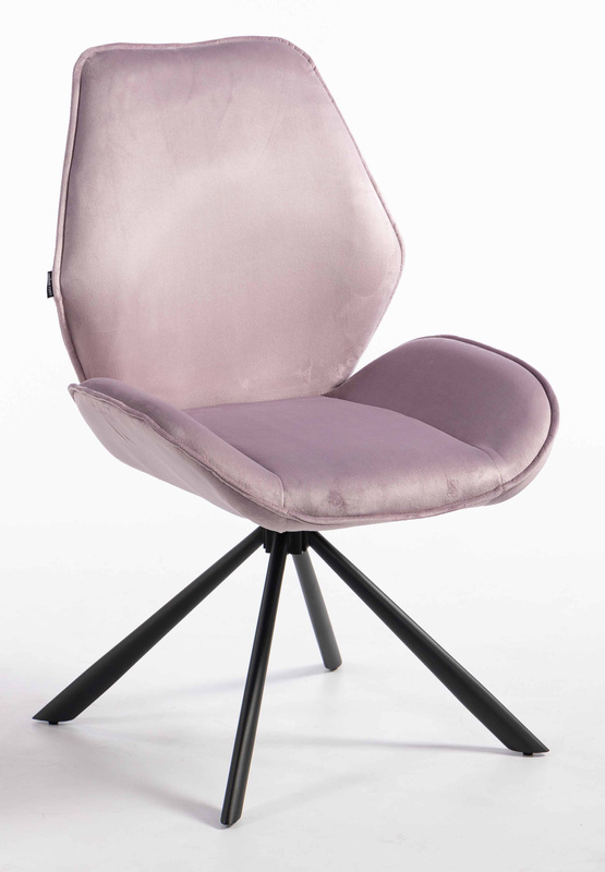 HR350 CSILLAGLÁB Halványlila modern velúr szék fekete lábbal