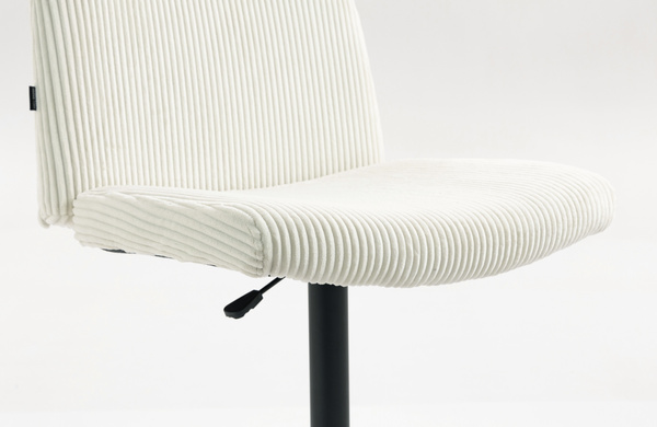 HR150W Fehér Modern Kordbársony Szék Fekete lábbal