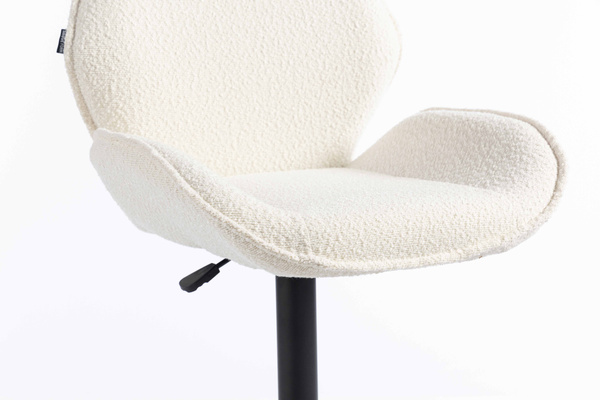 HR350W Krémszínű modern boucle szék fekete lábbal