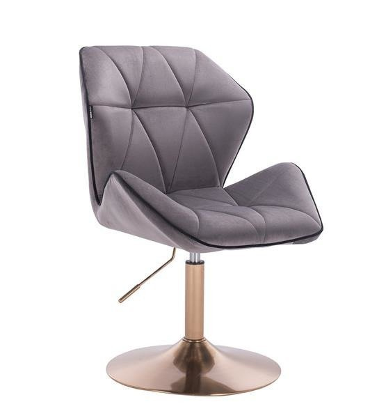 HR212 Grafit modern velúr szék arany lábbal