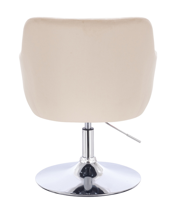 HR190N Krémszínű Modern Velúr Szék Krómozott lábbal