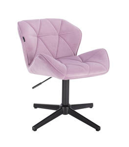 HR111CROSS Halványlila modern velúr szék fekete lábbal