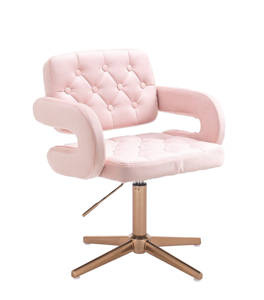 HR8403CROSS Púderrózsaszín modern velúr szék arany lábbal