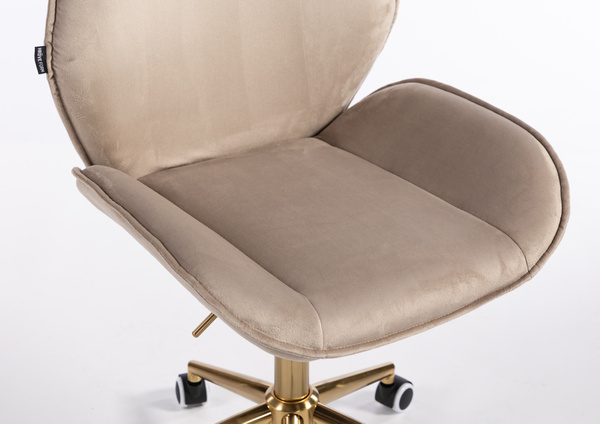 HR350K Latte modern velúr szék arany lábbal