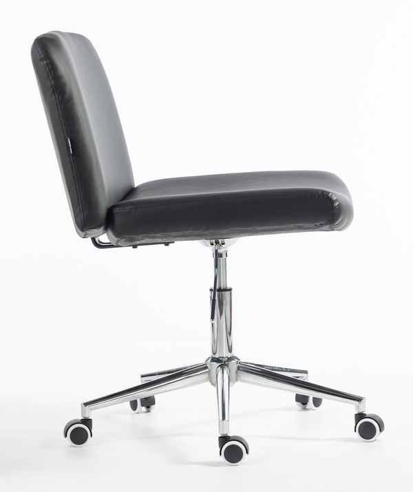HR150K Fekete Modern Műbőr Szék Krómozott lábbal