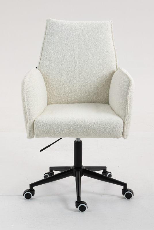HR280K Krémszínű modern boucle szék fekete lábbal