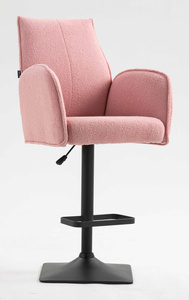 HR280KW Púder Rózsaszín modern boucle szék fekete lábbal