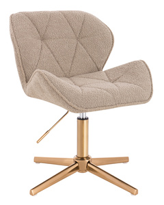 HR111CROSS Latte modern boucle szék arany lábbal
