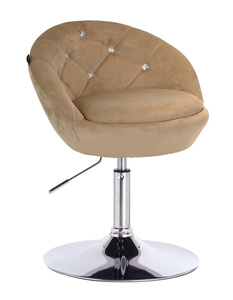HR948N Latte Modern Velúr Szék Krómozott lábbal