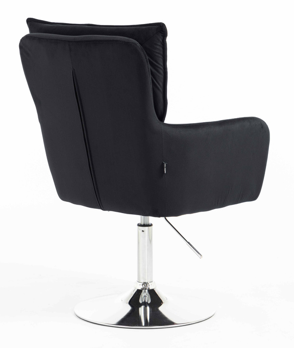 HR250N Fekete modern velúr szék krómozott lábbal
